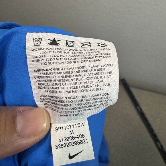 VTG Nike Anorak Men M Livestrong Royal Blue Cyclist Active Athletic Running Rare - Picture 9 of 9